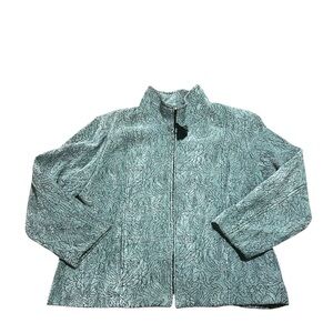 Dressbarn Teal and Black Textured Jacket